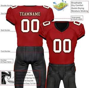 ชุดเสื้อเจอร์ซีย์และกางเกงพิมพ์ลายชุดฟุตบอลอเมริกันแบบสั่งทำผ้าแห้งเร็วสำหรับทุกวัยจัดส่งเร็ว - Product Image 2