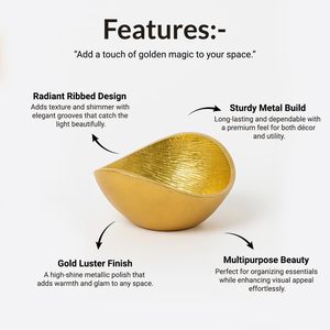 Tazón de fruta seca de Metal dorado ecológico, diseño único para mesa, hogar, restaurante, hermosa porción para fiestas, eventos - Product Image 4