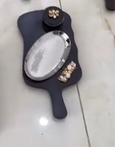 Plateau à collation élégant fait à la main avec bols de service de luxe pour les occasions de fête plateau d'aura de collation plateau de lueur gastronomique - Product Image 1