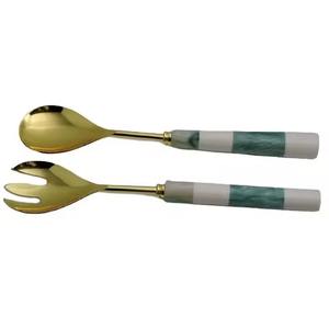 Poignée imprimée en émail multicolore et ensemble de couverts à salade en bois pour accessoires de cuisine Gadgets de cuisine - Product Image 5