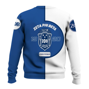 Sweat-shirt à col rond bleu grec Zeta Phi Beta 1920 pour femmes, vêtements brodés de la sororité, service personnalisé - Product Image 2