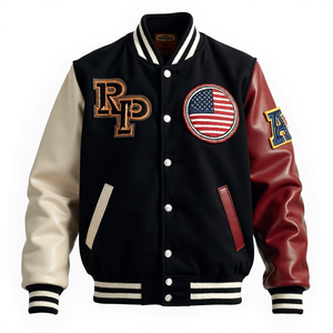 Veste bomber rétro en cuir enduit, fabrication directe d'usine, unisexe, OEM personnalisé, haute qualité, coupe-vent, imperméable - Product Image 2