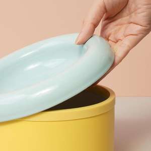 Ensemble de bols pour animaux de compagnie en céramique faits à la main de luxe coréen pour chats et chiens, complément protéiné croquant à base de poisson, garniture pour repas refermable - Product Image 3