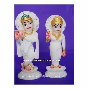 Estatuas Únicas de Radha Krishna en Mármol Blanco - Product Image 1