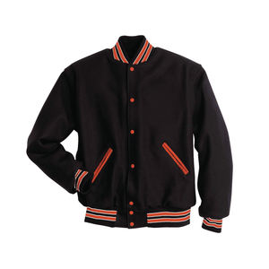 Chaqueta Universitaria de Béisbol Varsity Nueva, de Lana Negra Real con Mangas de Cuero Rojo, Chaquetas Varsity con Mangas de Cuero - Product Image 5