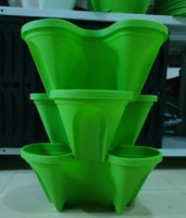 Pot de fleur suspendu hydroponique Vertical, Pot de fleur en plastique vert et blanc