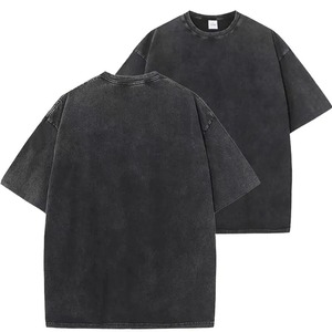 Camiseta de gran tamaño de talla grande 240g de algodón para hombre lavado ácido camiseta impresa personalizada Y2K gráfico largo 100% algodón 300g peso de la tela - Product Image 1