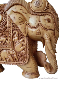 รูปปั้นช้างแกะสลักด้วยมือสไตล์วินเทจและทำจากไม้รูปปั้นช้างนำโชคสำหรับตกแต่งบ้านสำนักงานหรือของขวัญ - Product Image 5