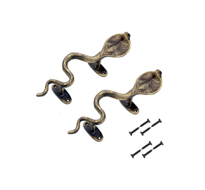 Vintage Brass Serpent Door Pull Handle Set 9 Inch Antique Style Decorative <b>Cabinet</b> & Main Door Hardware with Mounting Screws - Product Image 1