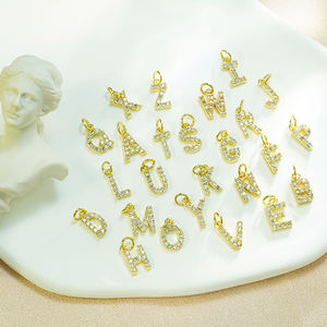 마이크로 포장 펜던트 포장 매력 팔찌 Diy 귀걸이 매력적인 부분 팔찌 액세서리 펜던트 편지 매력 골드 DIY 목걸이 - Product Image 2