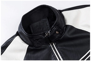 Men 2024 Winter New Casual Motor Thick Fleece Leather Jackets Men Autumn Outdoor Fashion <b>Biker</b> Warm PU Leather Jacket - Product Image 2