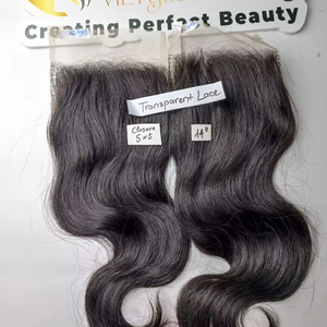 Extensions de cheveux humains vietnamiens bruts 100% fermeture de vague de corps avec style de vague droite soyeuse - Product Image 2