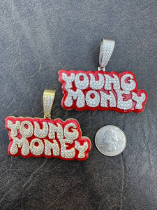 Colgante Hip Hop de Moissanita con Diamantes Estilo Young Money, Oro Amarillo de 18k Auténtico y Plata de Ley 925, Colgante de Moissanita VVS1 Unisex - Product Image 5