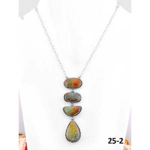 Collier géométrique en turquoise Royston et argent sterling d'inspiration sud-ouest - Product Image 3