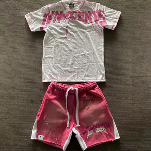 ชุดกางเกงขาสั้นลำลองสำหรับผู้ชายชุดเสื้อผ้าคู่แบบปรับแต่งได้ชุดเสื้อผ้าฤดูร้อนสไตล์ล่าสุดมีโลโก้พิมพ์ลาย - Product Image 2
