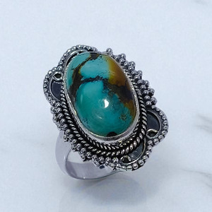 แหวนเงินสเตอร์ลิง925และแหวนเงินพลอยเทอร์ควอยซ์ - Product Image 3