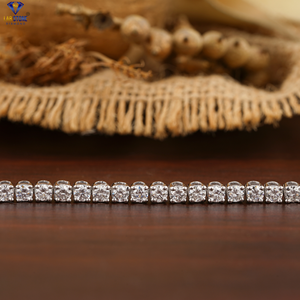 สร้อยข้อมือเทนนิสเพชรทรงกลมตัดสวยงาม2.91กะรัตทองคำขาว18K เครื่องประดับเพชร cvD/hpht - Product Image 3