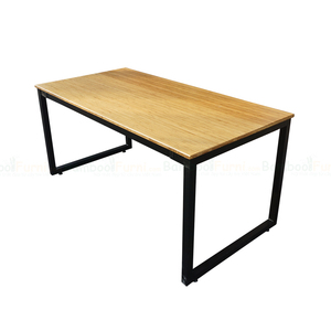 Mesa de Comedor de Bambú con Patas de Hierro 160x80cm - Nuevo Diseño, Muebles de Sala de Estar, Ensamblada, para Uso en Interiores - Product Image 4