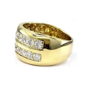 Bijoux OEM, design populaire, meilleure qualité, or jaune massif 18 carats, diamant naturel, alliance classique pour mariage et fête, grand cluster, pour femme - Product Image 2