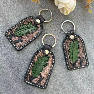 พวงกุญแจรถหนังแท้งานทำมือพวงกุญแจโซ่หนังแท้ - Product Image 2