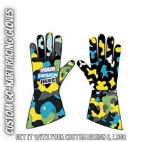 All-Weather Premium Leather Kart Racing Gloves Youth Adts Winter Motorcycle Gloves Stretch Features Print Cycling Karting