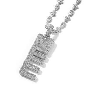 Colgante personalizado Hip Hop New MELL Font, accesorio de collar de letras inglesas de circón vertical simple y de moda - Product Image 3