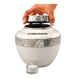 Forma única diseño de lujo decorativo latón esmalte acabado urnas para adultos para cenizas - Product Image 1