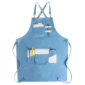 Delantal de trabajo industrial sin mangas de lona de algodón resistente con logotipo personalizado delantal de cocina reutilizable - Product Image 3