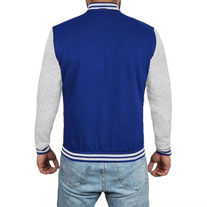 Veste universitaire en cuir de haute qualité, design personnalisé, style streetwear, faible MOQ, broderie Letterman pour hommes - Product Image 3