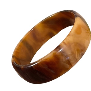 Meilleur Bracelet Jonc en Résine Fait Main, Motif Fantaisie Élégant Effet Écaille de Tortue Marron, Bijou Artisanal pour Femme, Idéal Soirée - Product Image 4