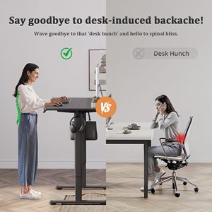 Bureau motorisé silencieux avec réducteur de vitesse, réglage intelligent de la hauteur, bureau ergonomique pour dirigeants - Product Image 2