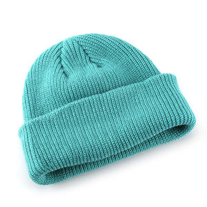 Chapeau d'hiver en acrylique tricoté à revers uni de couleur unie de haute qualité unisexe avec logo personnalisé en gros - Product Image 5