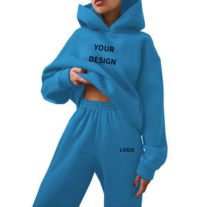 Traje de sudor para mujer, sudadera y pantalón de 2 piezas, chándal de invierno con cordón, chándal para correr para mujer - Product Image 5