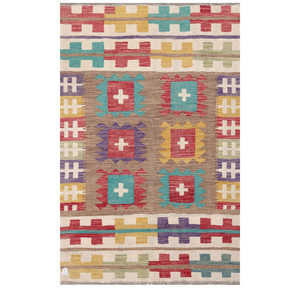 พรมกิลิมไมมาณา อัฟกานิสถาน ขนาด 183 x 120 ซม. ชุดพรมทอมือแบบดั้งเดิม - Product Image 1