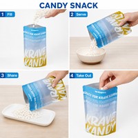 Sachets refermables à fermeture éclair pour bonbons et snacks, avec impression numérique personnalisée, pour confiseries, bonbons gélifiés et autres produits alimentaires