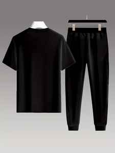 Survêtement de haute qualité pour hommes, en coton, pour l'été, avec logo personnalisé, vêtements d'été respirants, vêtements de sport décontractés, vêtements de jogging - Product Image 2