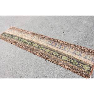 Classique Beige Vert 2.2 X 9.3ft Laine Aubusson Design Salon Tapis Patchwork Rectangle Buffet Tapis Latex Tapis Turc - Product Image 4