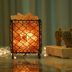 Vente flash Lampes en fer forgé sur mesure avec des morceaux de sel, style bol, décorations d'amour, meilleur prix, artisanat naturel - Product Image 4