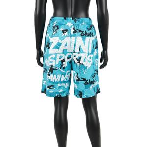 Shorts en mesh pour femmes, 150 GSM, polyester premium, turquoise, noir, blanc, graffiti, sublimation, logo personnalisé - Product Image 2