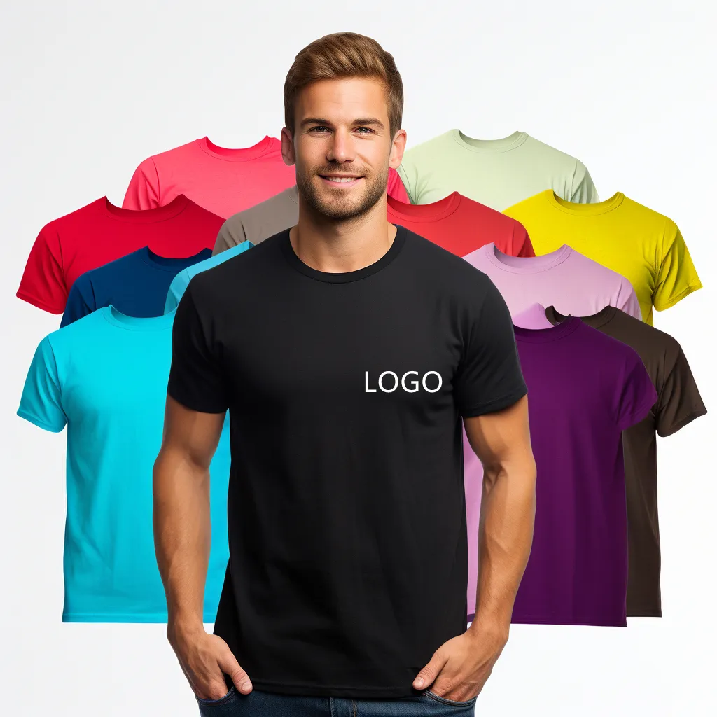 Usine directement personnalisé poids lourd 100% coton broderie t-shirt pour hommes