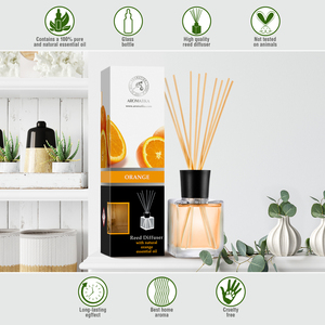 Diffuseur de parfum Aromatika Orange 200ml avec huile essentielle naturelle, parfum d'ambiance longue durée aux agrumes doux - Product Image 3