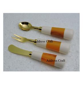 Ensemble de couverts de style américain avec cuillère et fourchette avec poignée en résine Nouvelle arrivée Ensemble de couverts personnalisés Vaisselle de table Décoration de mariage - Product Image 6