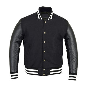 Chaqueta Bomber Vintage universitaria para hombre, superventas, Primavera, lona bordada, lana, calle principal, marca personalizada, mangas delanteras - Product Image 3