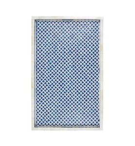 Plateau d'incrustation d'os rectangulaire bleu assiette de service design élégant décor à la maison décoratif pièce maîtresse multi-usage cadeau élégant - Product Image 6