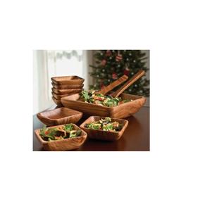 Natural Wooden <b>Salad</b> <b>Bowl</b> Round Set Food Serving <b>Bowl</b> Material <b>Wood</b> Kitchen Handmade <b>Wood</b> <b>Bowl</b> for Everybody - Product Image 4