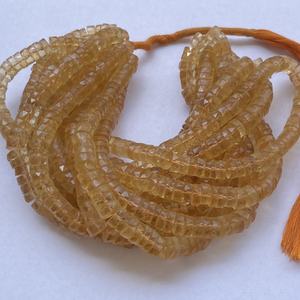 6 มม.8 มม.สีส้มธรรมชาติ Citrine อัญมณีเหลี่ยมเพชรพลอย Heishi ลูกปัด Strands หินกึ่งมีค่าขายส่งหินกึ่งมีค่า Fine AAA - Product Image 3