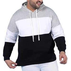 Paneled <b>Hoodie</b> <b>Men's</b> Color Block Hooded Neck FullSleeve <b>Navy</b> and White Cotton Tshirt Boys Colourblocked Sweatshirt - Product Image 6