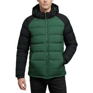 Olive Green Puffer Jacket Men Chevron Quilted Bubble Coat Custom Logo Winter Outerwear Warm <b>Padded</b> Mens Streetwear - Product Image 5