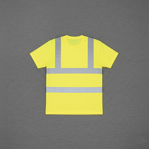 Chemises polo de sécurité à manches courtes personnalisées de haute qualité, respirantes, 100% polyester, vêtements de travail haute visibilité, bande réfléchissante, classe 2 ANSI - Product Image 5