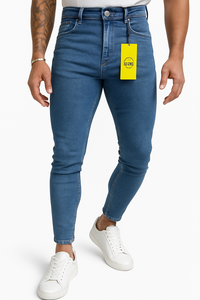 Jeans de Hombre, Corte Slim Fit Recto, Casuales, Elásticos, Cintura Media, Denim Grueso, Suavizante, Ecológico, Estilo Vintage Urbano, Color Blanco - Product Image 5